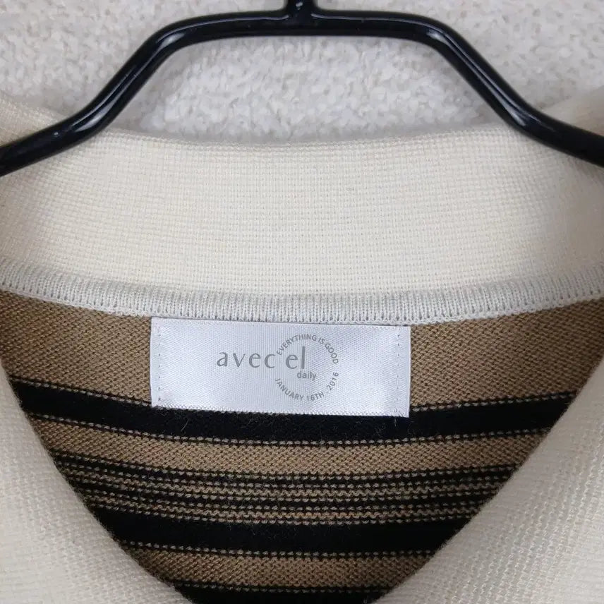 [BUNJANG] avec el Stripe Collar Cardigan / avec el 여성 스트라이프 카라 가디건(F)