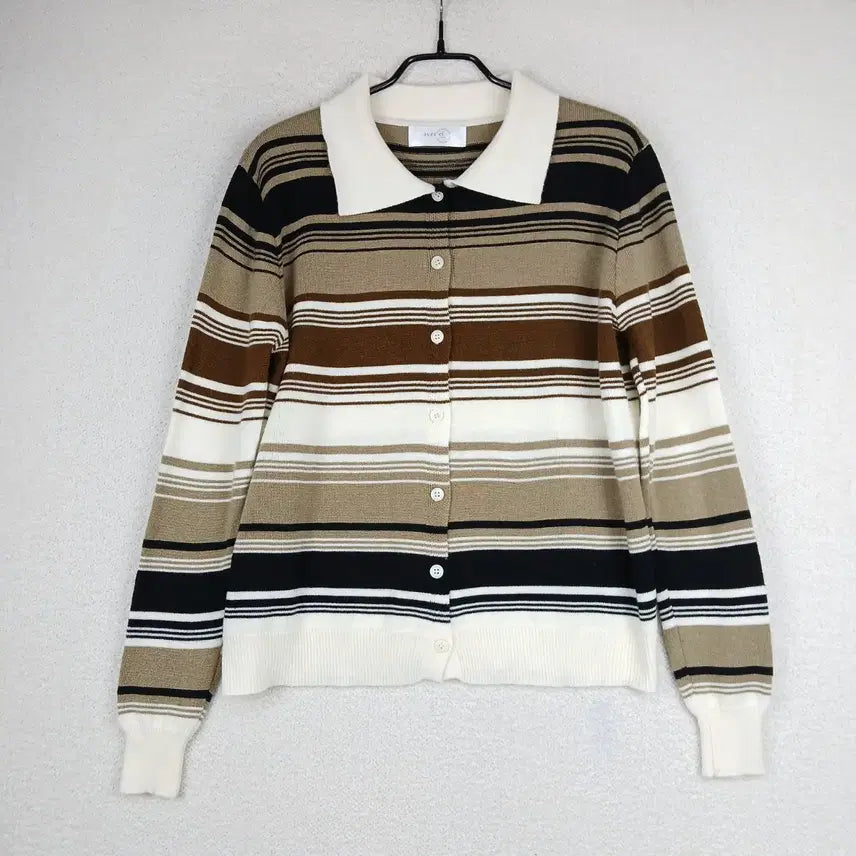 [BUNJANG] avec el Stripe Collar Cardigan / avec el 여성 스트라이프 카라 가디건(F)