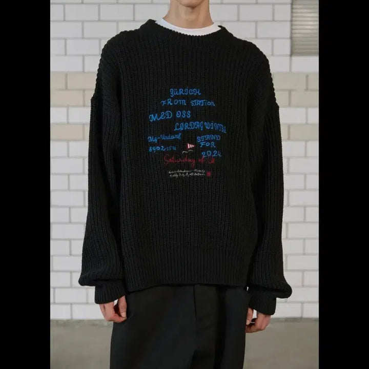 [BUNJANG] STU Embroidered Knit L / STU엠브로더리 니트 L