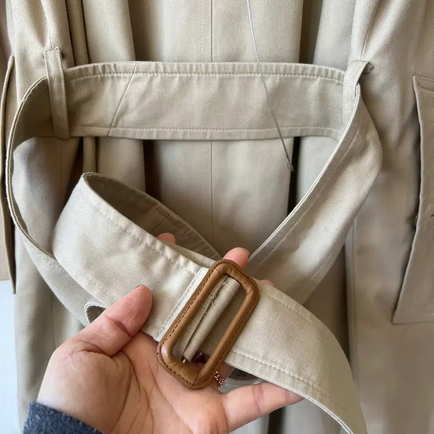 [BUNJANG] Burberry Women's Beige Gabardine Mac Coat / 버버리 여성 베이지 개버딘맥코트 간절기싱글코트