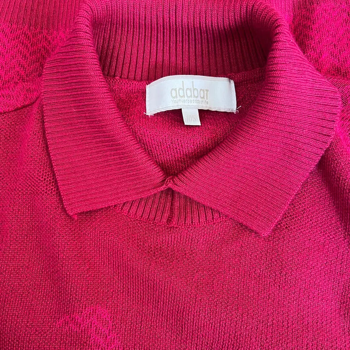 [BUNJANG] Adabat Men's Burgundy Red Golf Knit Sweater 105 / 아다바트 adabat 남성  버건디레드 골프니트 카라울니트 105