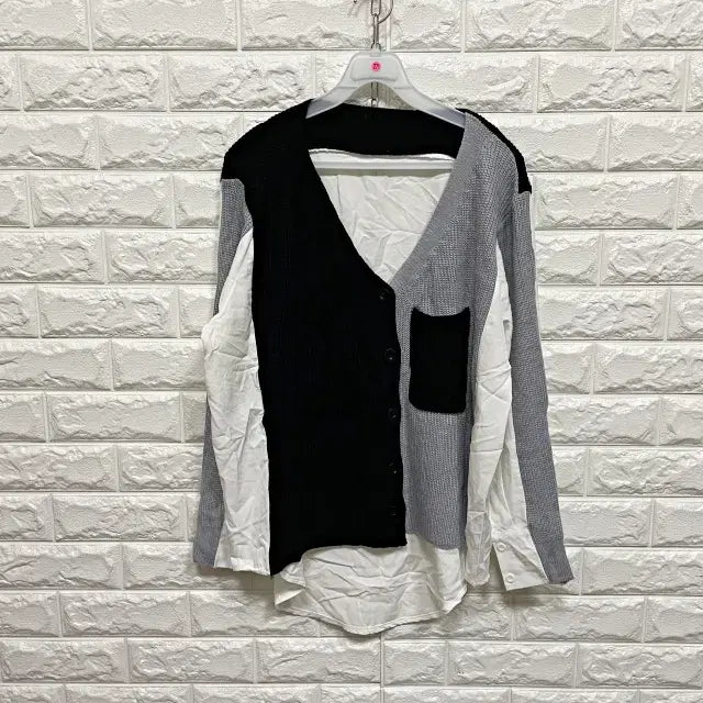 [SOLD OUT] ㅂ271 니트 배색 셔츠