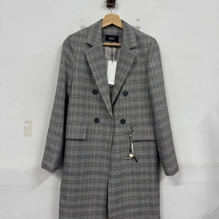 [BUNJANG] Visit in New York Checkered Long Jacket / (55)비지트인뉴욕 체크 롱자켓 택새상품
