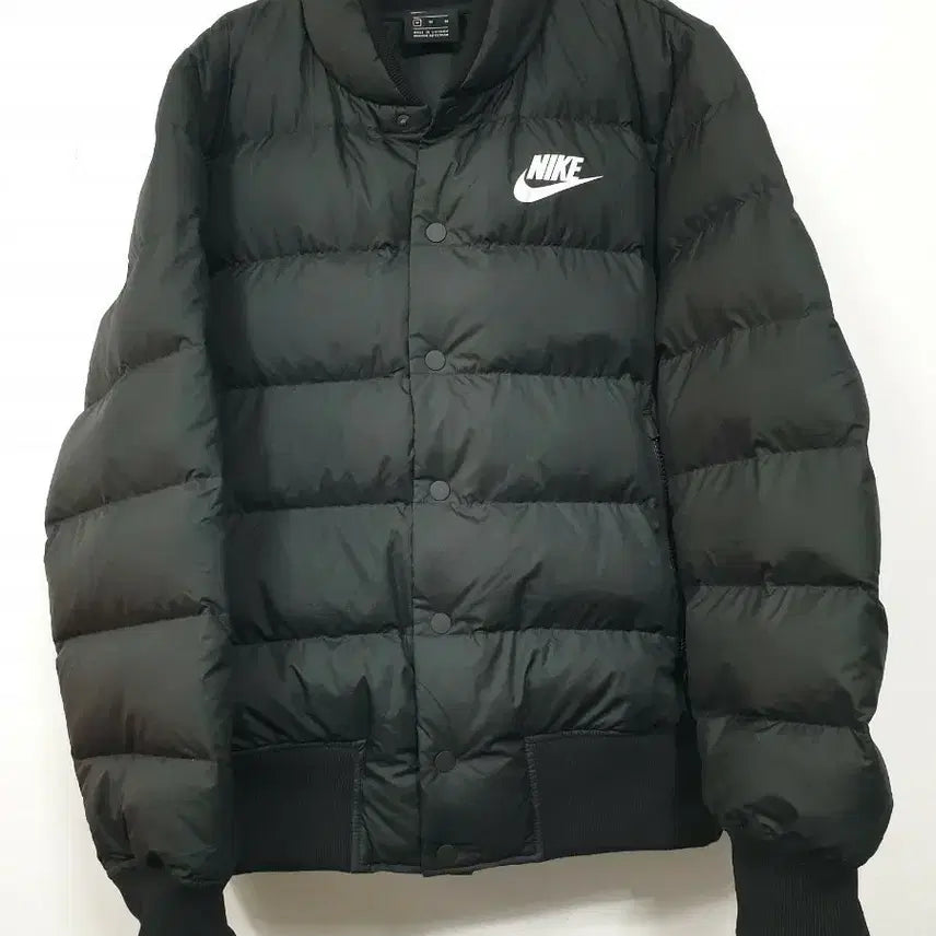 [BUNJANG] Nike Black Down Fill Bomber Jacket (M) / 나이키 검정색 다운 필 봄버 자켓 오리털 M사이즈