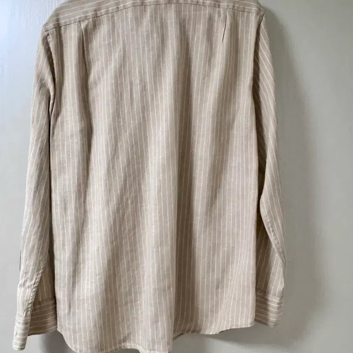 [BUNJANG] Uniqlo Linen Shirt Beige / 유니클로 스트라이프 린넨 셔츠 베이지