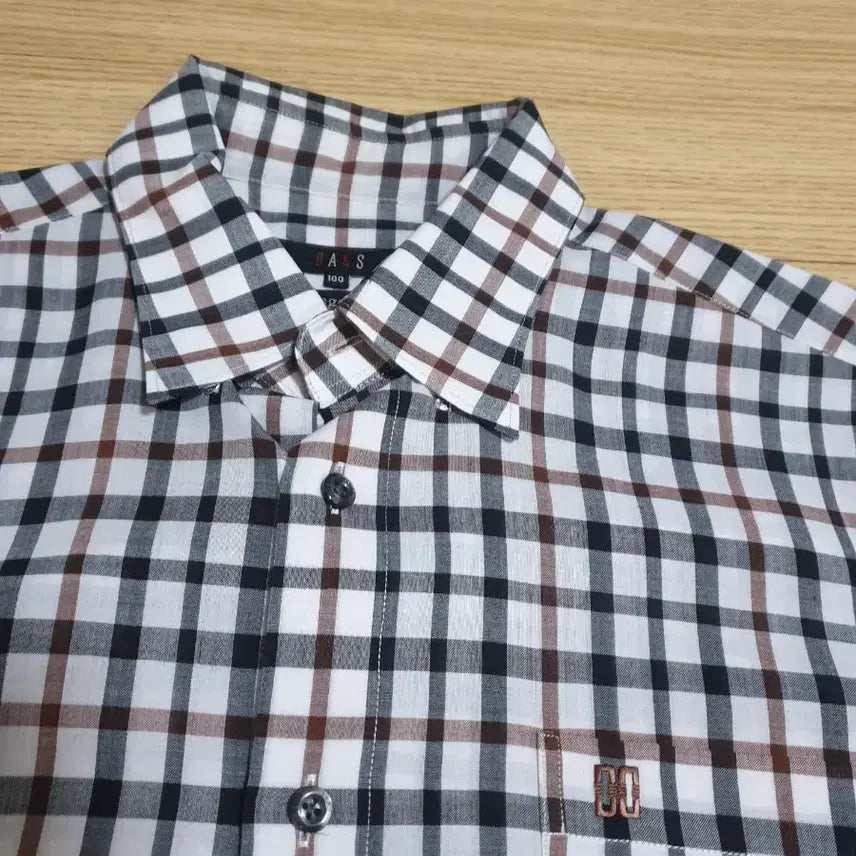 [BUNJANG] Daks Checkered Short Sleeve Shirt / 닥스 체크 반팔셔츠