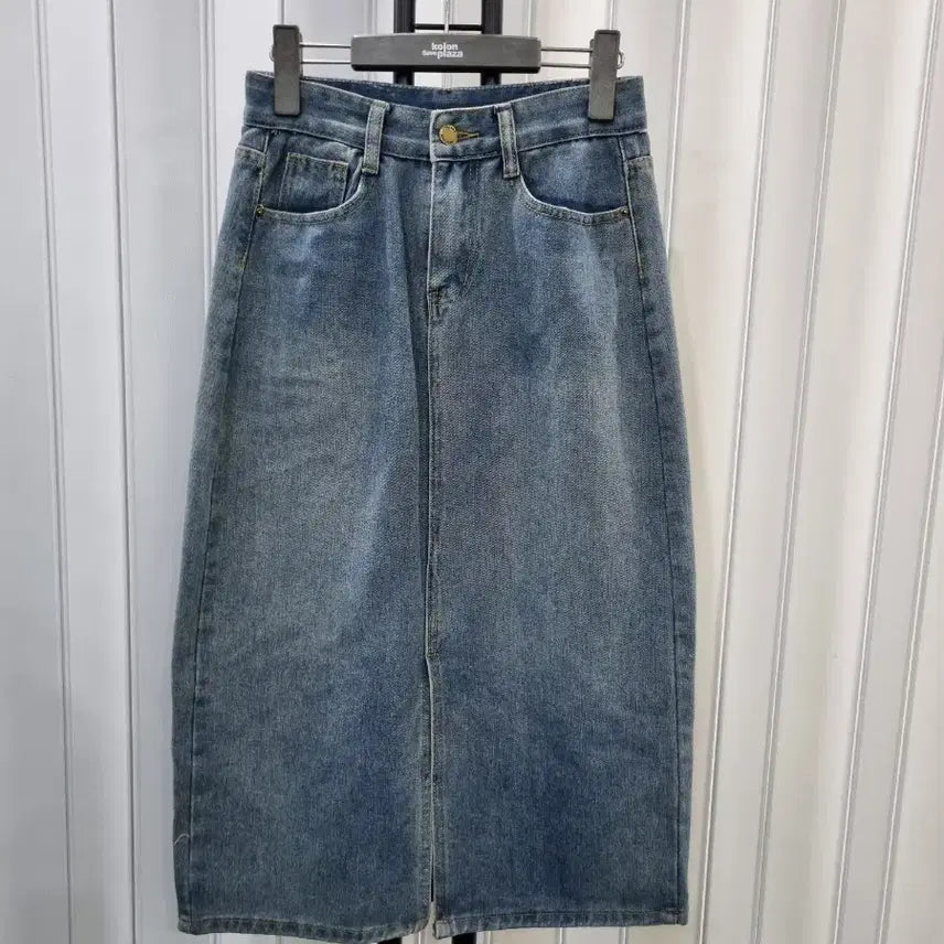 [BUNJANG] Denim Long Skirt / 청 데님 스커트 H라인 롱 스커트