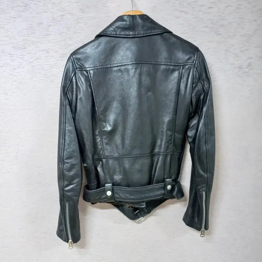 [BUNJANG] B2-26 Black Lambskin Leather Jacket Women / B2-26/블랙 집업 양가죽자켓 여성