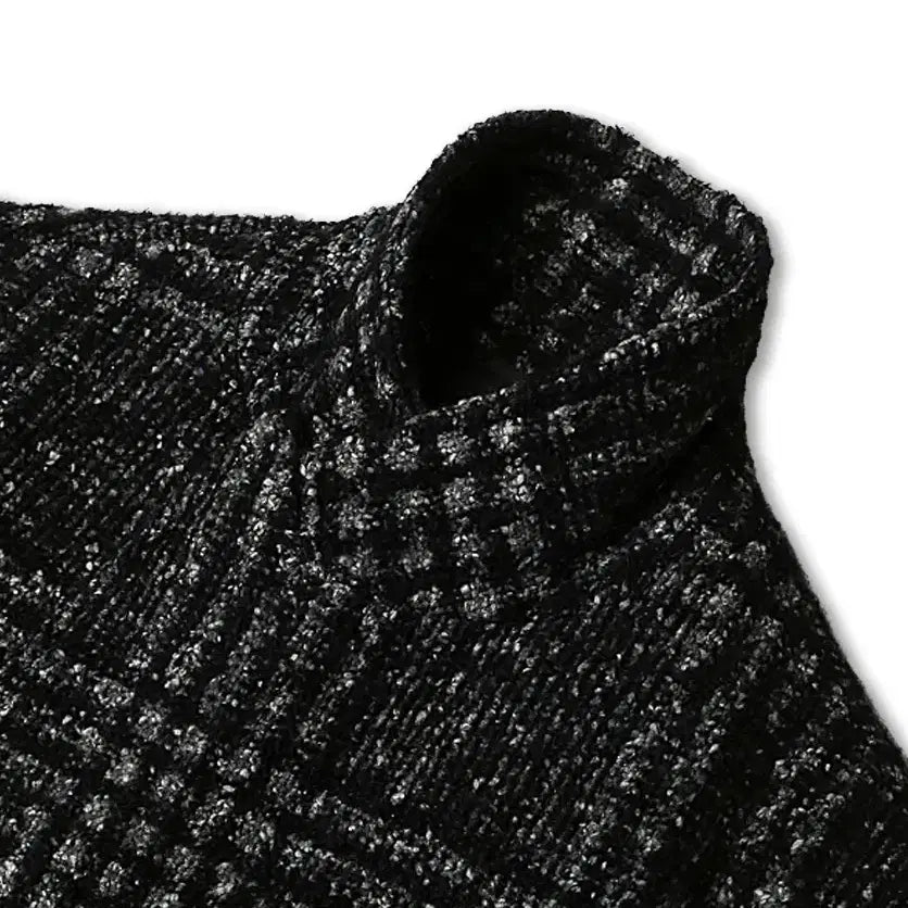 [BUNJANG] Palto Black Check Double Coat / 팔토 [Palto] 이태리 패브릭 럭셔리 블랙 체크 더블 코트 100