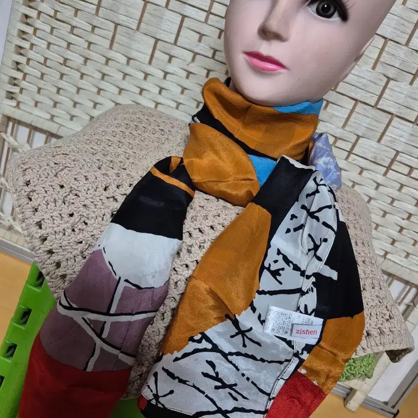 [BUNJANG] ZISEN Silk Long Scarf / 지센정품실크100%롱스카프