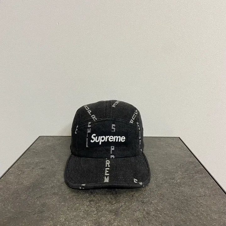 [BUNJANG] OS Supreme Box Logo Camp Cap Denim Black / (OS) 슈프림 박스로고 캠프캡 모자 데님 블랙
