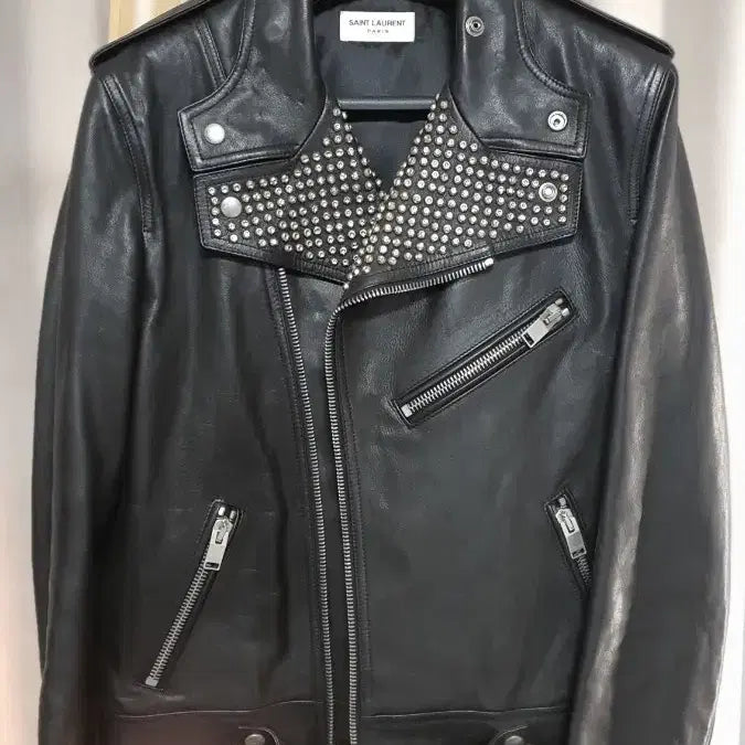 [BUNJANG] Saint Laurent Studded Leather Jacket / 생로랑 스터드 라이더 가죽 쟈켓