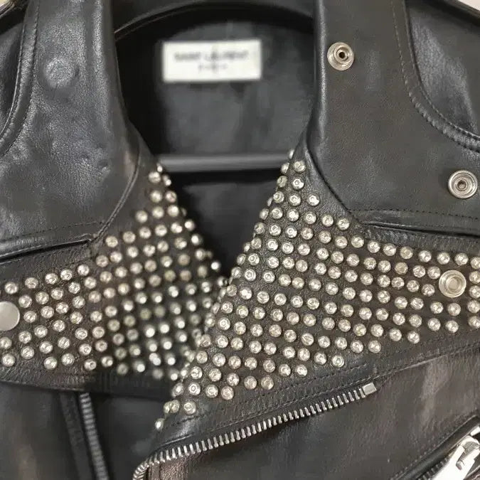 [BUNJANG] Saint Laurent Studded Leather Jacket / 생로랑 스터드 라이더 가죽 쟈켓