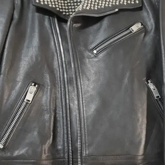 [BUNJANG] Saint Laurent Studded Leather Jacket / 생로랑 스터드 라이더 가죽 쟈켓