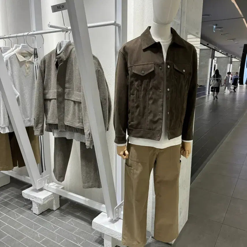 [BUNJANG] Mind Bridge Suede Trucker Jacket Brown 95 / 마인드브릿지 스웨이드트러커 브라운 95