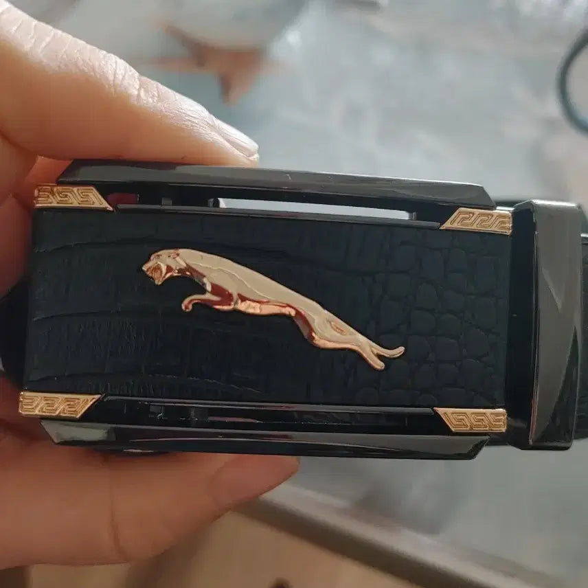 [BUNJANG] JaeGyuOh Leather Belt / 재규어 블랙 가죽 벨트