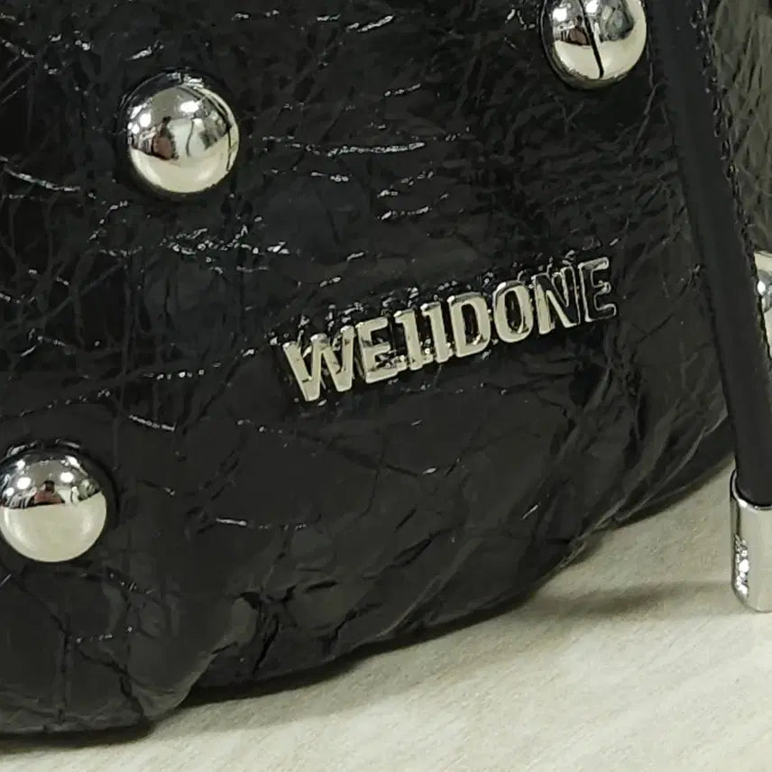 [BUNJANG] WE11DONE Studded Dumpling Bucket Bag - Black / 웰던 WE11DONE 스터드 만두 버킷백 블랙