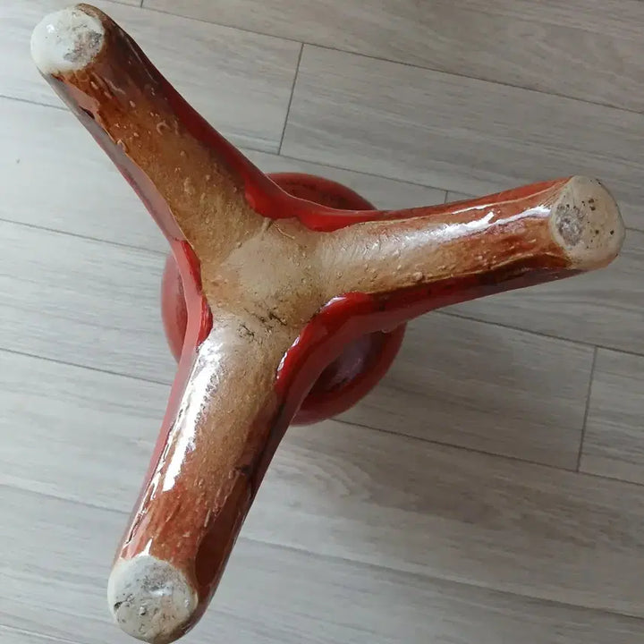 [BUNJANG] Chinese Red Ceramic Candle Holder / 붉은색 도자기 촛대/장식 (중국도자기)