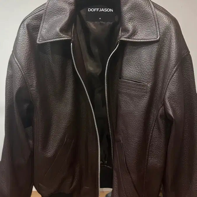 [BUNJANG] Dope Jason Work Leather Blouson Brown M / 도프제이슨 워크 레더 블루종 브라운 M
