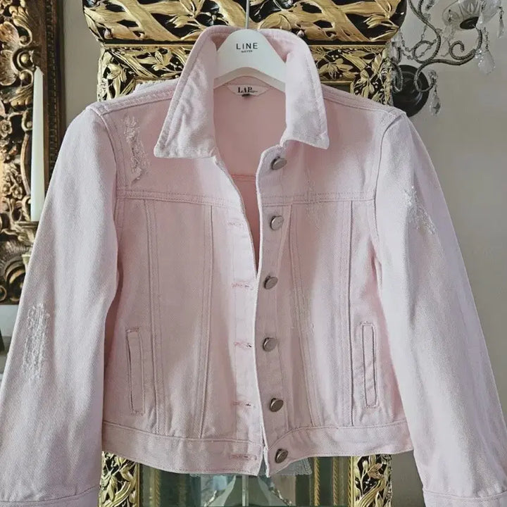 [BUNJANG] LAP Pink Denim Jacket / LAP 핑크 데님 자켓
