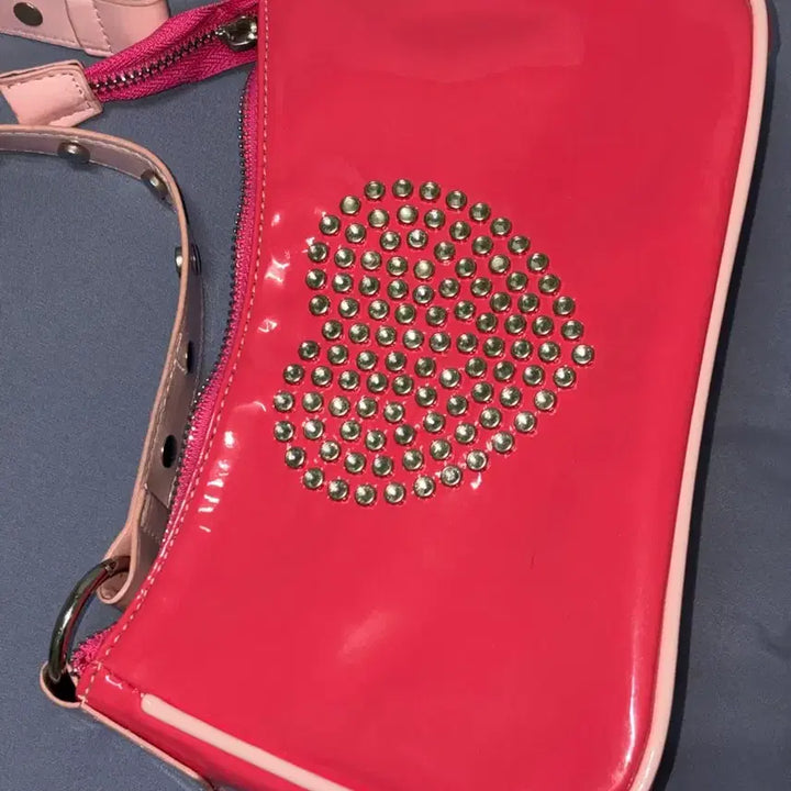 [BUNJANG] Pink Heart Mini Shoulder Bag / 갸루 핑크 하트 미니 숄더백