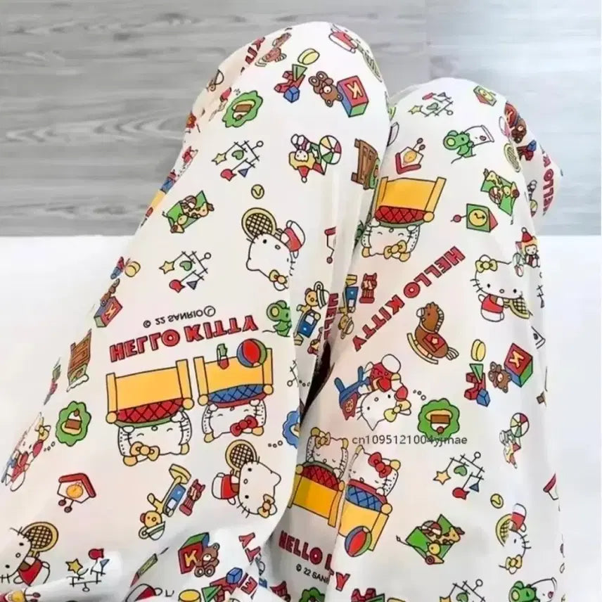 [BUNJANG] Hello Kitty Pajama Pants / 헬로키티 캐릭터 패턴 잠옷 바지