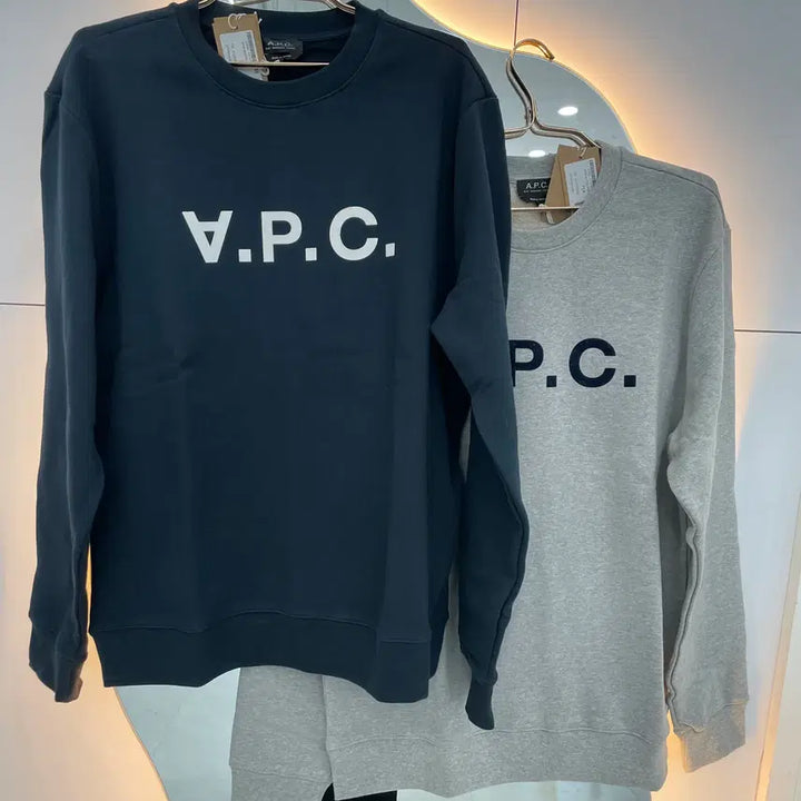 [BUNJANG] A.P.C. Men's & Women's Sweatshirt Gray/Navy / [새상품] 아페쎄 맨투맨 남여공용