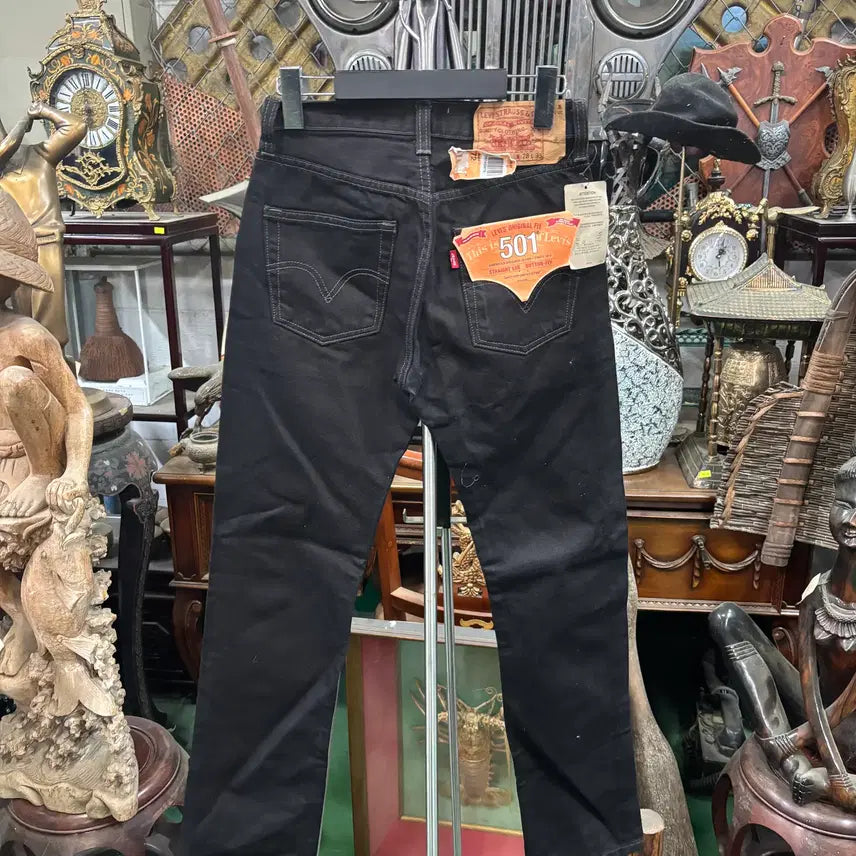 [BUNJANG] Levi's 501 Original Black Denim Jeans / 리바이스(Levi's) 501 오리지널 버튼플라이 블랙 데님 청바지
