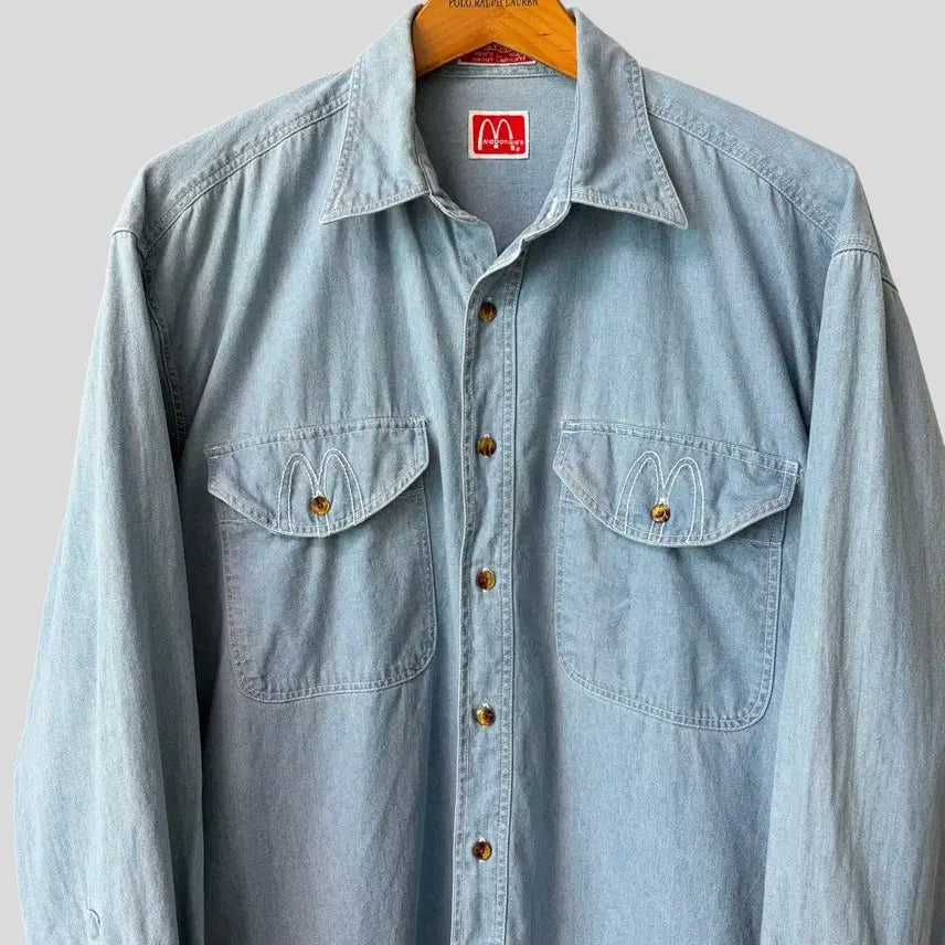 [BUNJANG] McDonald's Vintage Denim Shirt (L) / (L)빈티지 McDonald's 맥도날드 데님셔츠