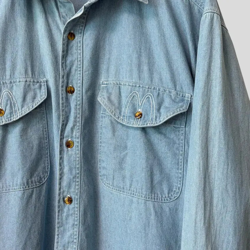 [BUNJANG] McDonald's Vintage Denim Shirt (L) / (L)빈티지 McDonald's 맥도날드 데님셔츠