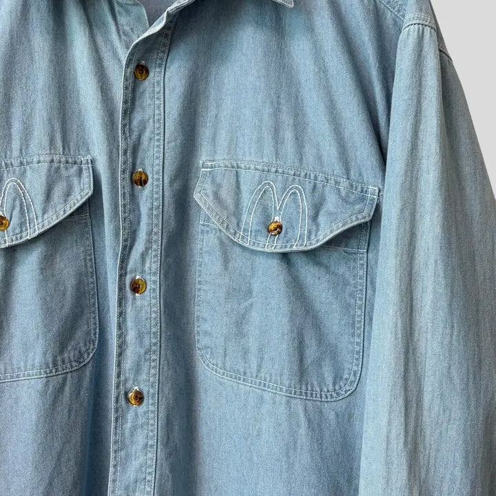 [BUNJANG] McDonald's Vintage Denim Shirt (L) / (L)빈티지 McDonald's 맥도날드 데님셔츠