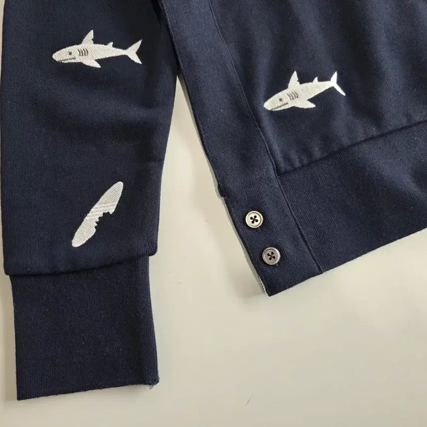 [BUNJANG] Thom Browne Shark Zip Up Sweatshirt Navy 0 / 톰브라운 샤크 지퍼 맨투맨 네이비 0