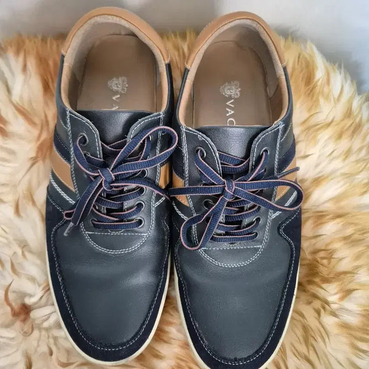 [BUNJANG] VACCI Men's Casual Shoes Navy/Brown / VACCI  남성 캐주얼화 네이비/브라운