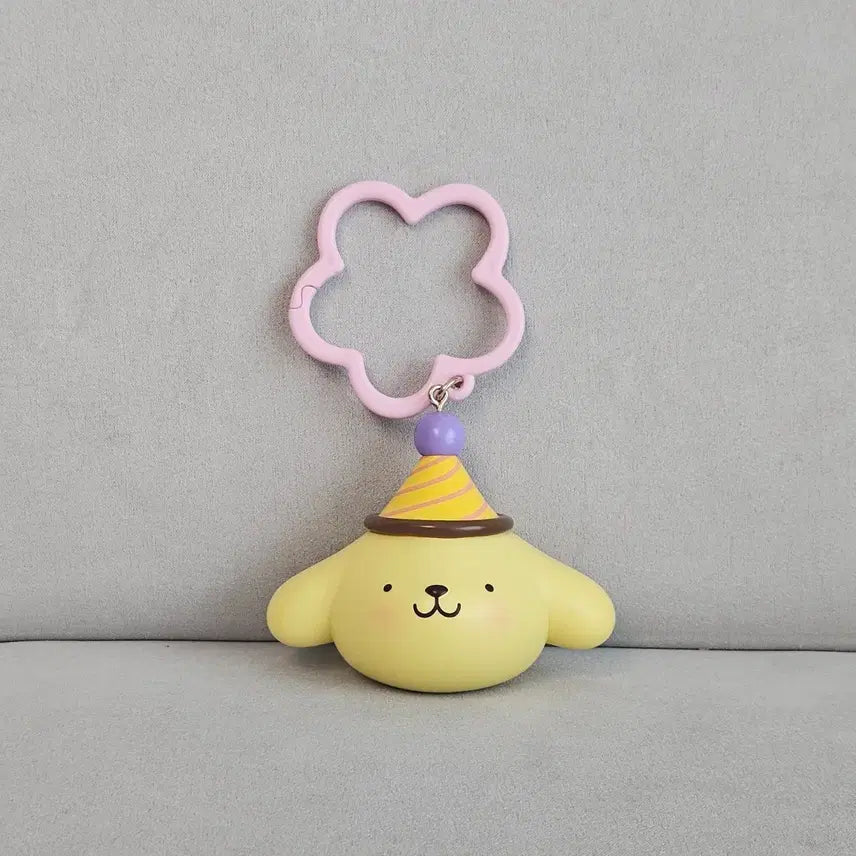 [BUNJANG] Hello Kitty x Pompompurin 50th Anniversary Figure Tape Measure Keyring / 헬로키티 50주년 콜라보 폼폼푸린 피규어 줄자 키링