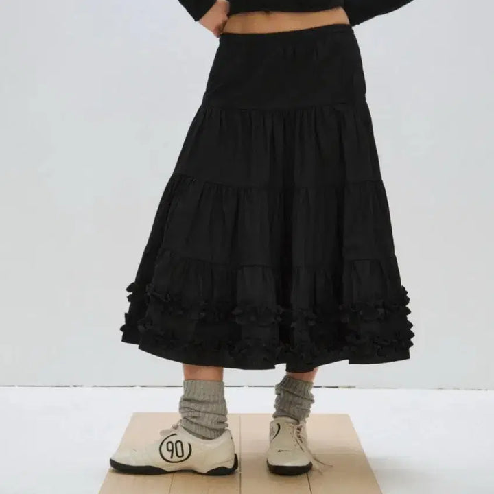 [BUNJANG] Please Project Middle Frill Skirt / 플리즈프로젝트 MIDDLE FRILL SKIRT Black 치마 스커트
