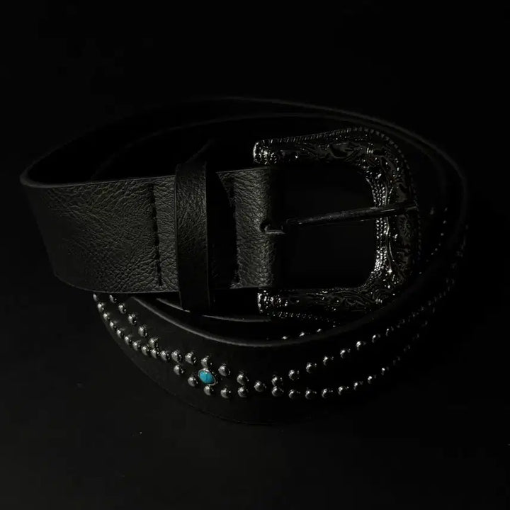 [BUNJANG] Vintage Western Studded Leather Belt / 빈티지 웨스턴 스터드 벨트 새상품
