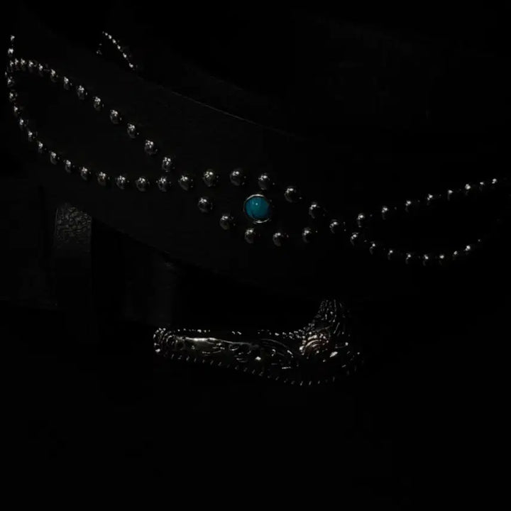 [BUNJANG] Vintage Western Studded Leather Belt / 빈티지 웨스턴 스터드 벨트 새상품