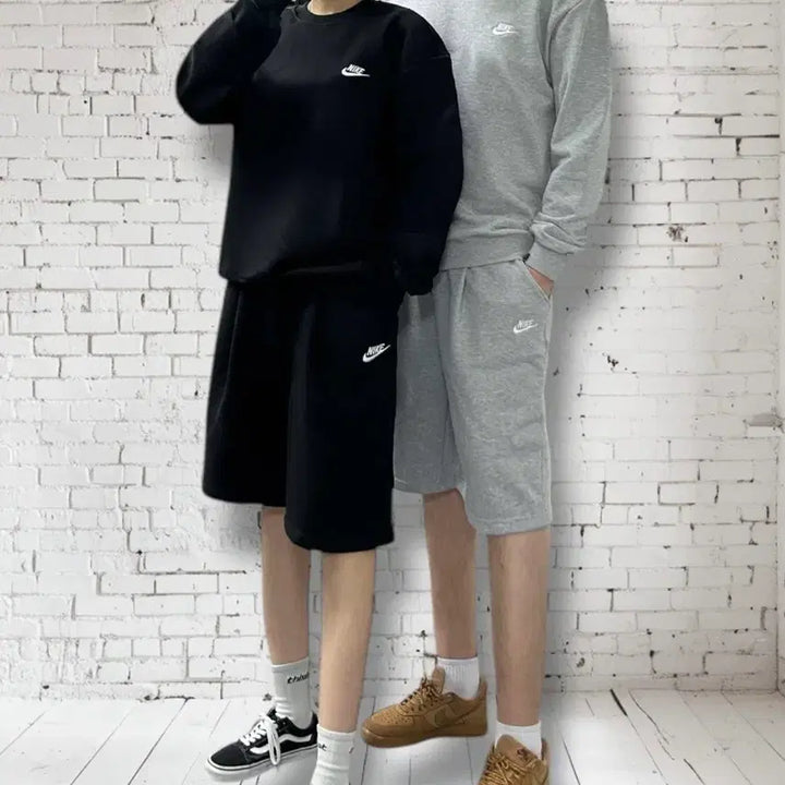 [BUNJANG] Nike Men's Sweatshirt and Shorts Set / 나이키 맨투맨 반바지 세트