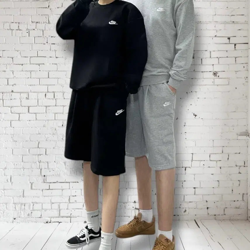 [BUNJANG] Nike Men's Sweatshirt and Shorts Set / 나이키 맨투맨 반바지 세트