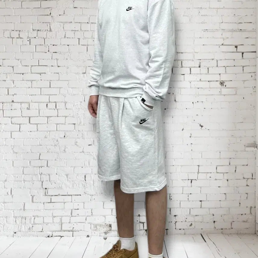 [BUNJANG] Nike Men's Sweatshirt and Shorts Set / 나이키 맨투맨 반바지 세트