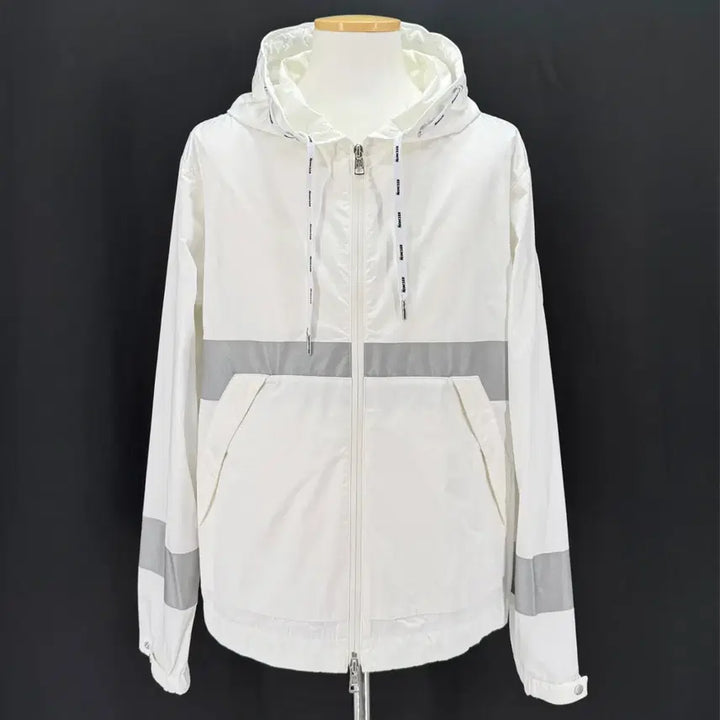 [BUNJANG] Moncler Big Logo Windbreaker Hooded Jacket - White / [2사이즈] 몽클레어 빅로고 바람막이 후드 자켓 화이트