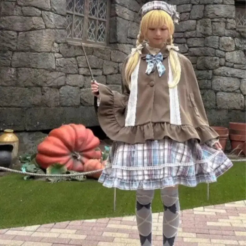 [BUNJANG] Latte Gyaru Cape Coat / 양산형지뢰계 케이프 코트 망토 자켓 라떼갸루