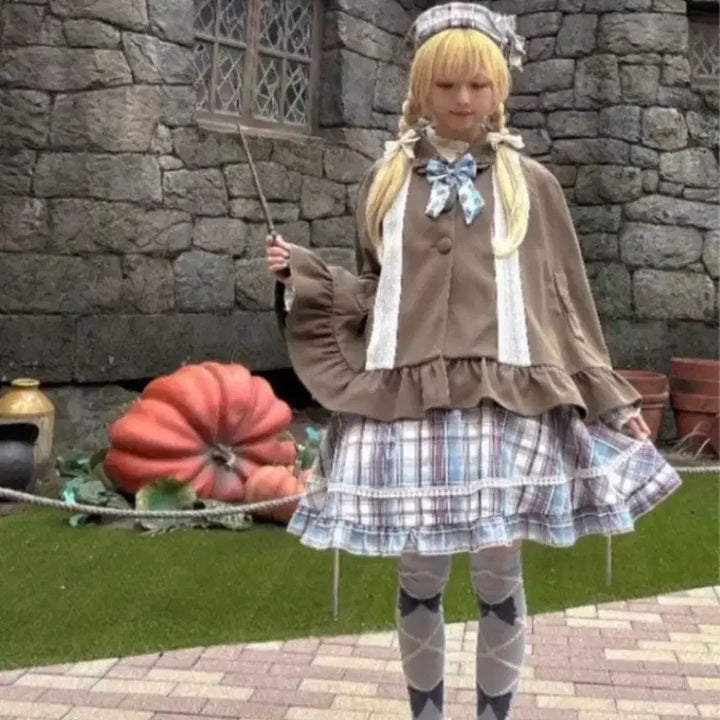 [BUNJANG] Latte Gyaru Cape Coat / 양산형지뢰계 케이프 코트 망토 자켓 라떼갸루