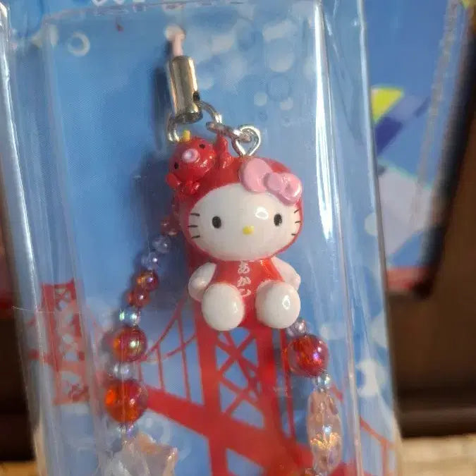 [BUNJANG] Akashi Hello Kitty Octopus Strap Keyring / 일본 아카시 한정 헬로키티 문어 스트랩 키링