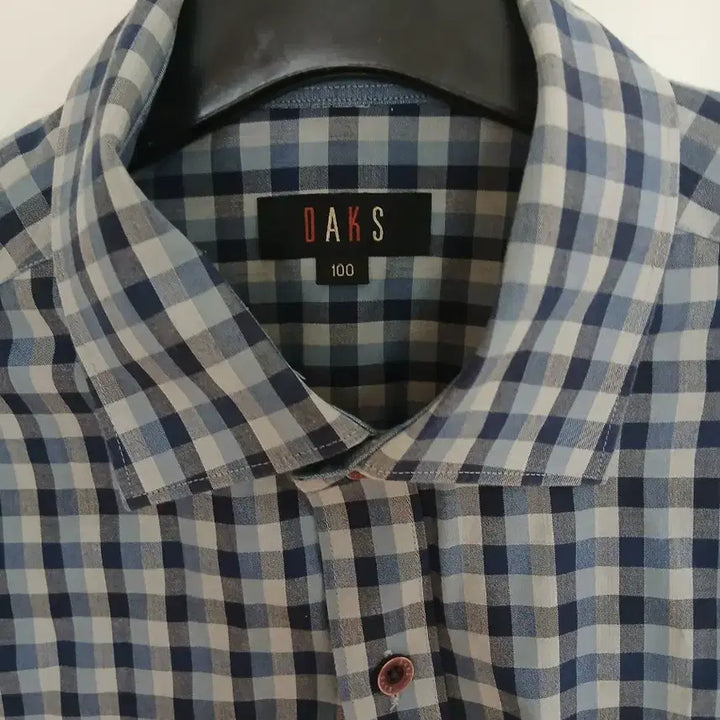 [BUNJANG] Daks Check Long Sleeve Shirt / 닥스 남방 체크 긴팔 셔츠   100