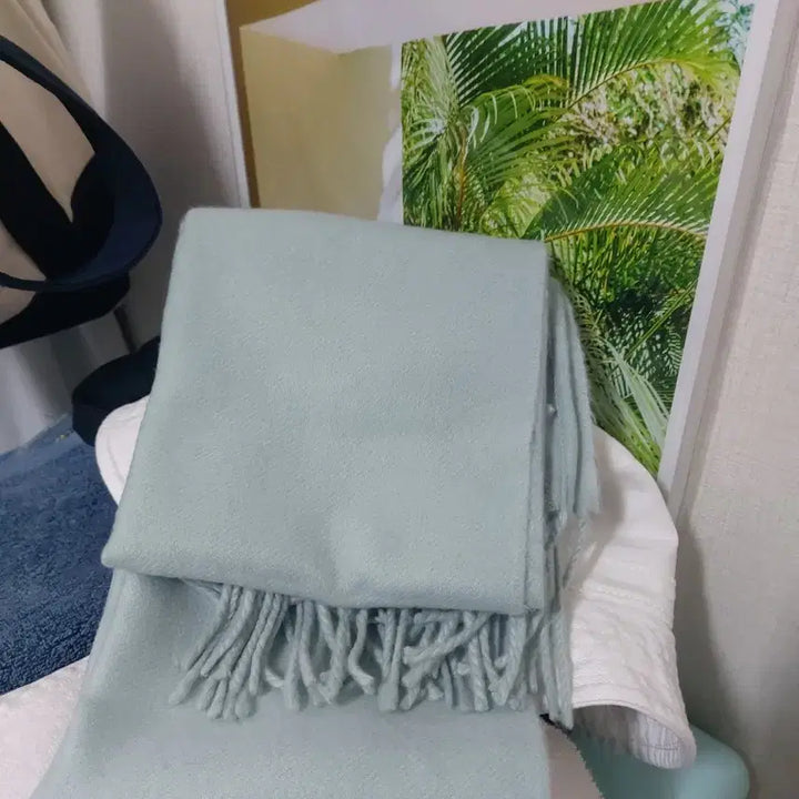 [BUNJANG] Mint Tassel Muffler / 민트색 태슬 머플러 새상품