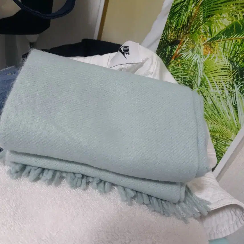 [BUNJANG] Mint Tassel Muffler / 민트색 태슬 머플러 새상품