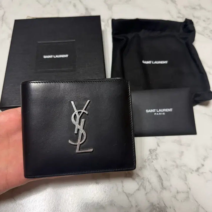 [BUNJANG] Saint Laurent Card Wallet / 생로랑 모노그램 카프스킨 반지갑