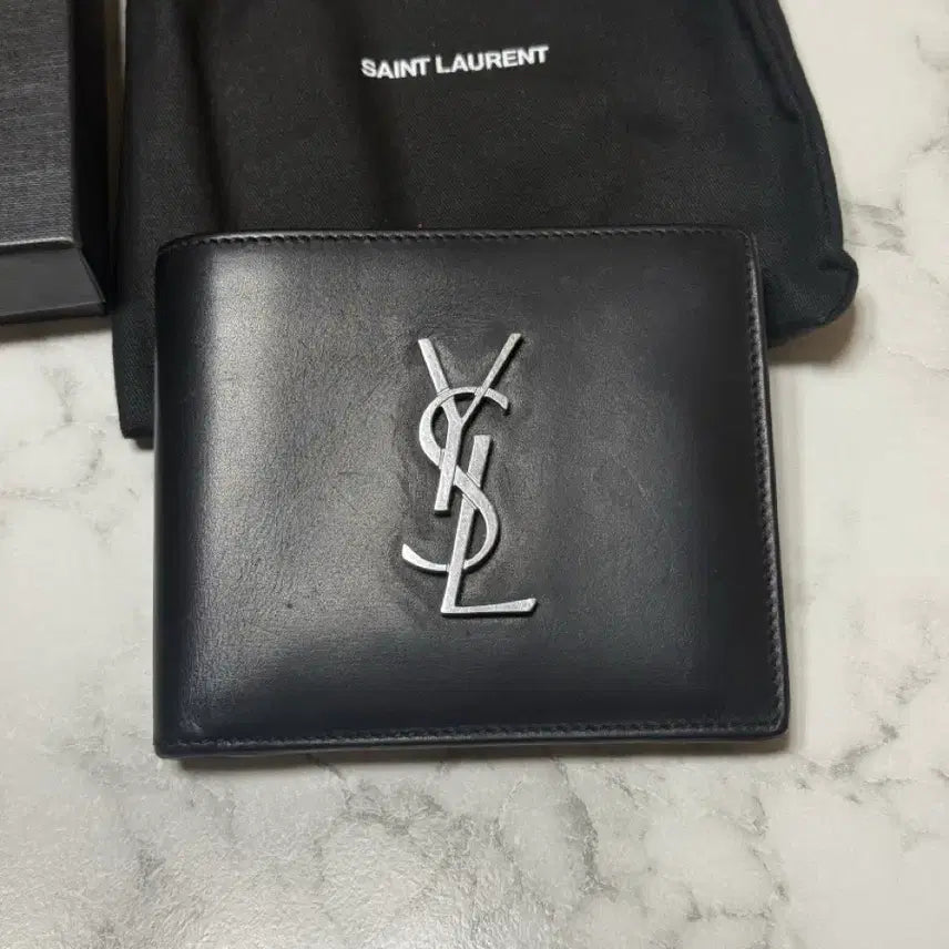 [BUNJANG] Saint Laurent Card Wallet / 생로랑 모노그램 카프스킨 반지갑