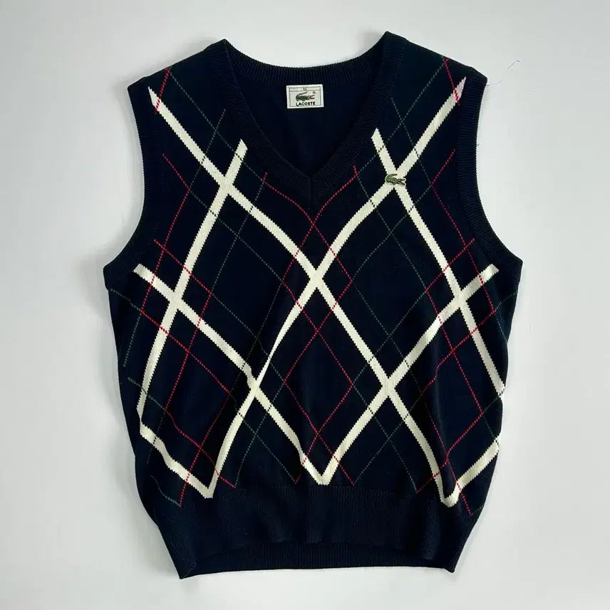 [SOLD OUT] Lacoste 라코스테 다크네이비 아가일 니트 베스트